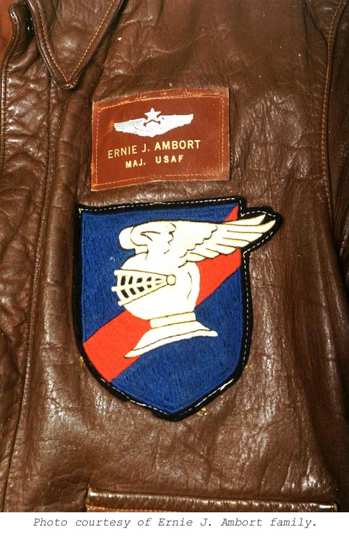 Maj. Ernie J. Ambort's 9FS Flight Jacket - Original Flying Knights Patch