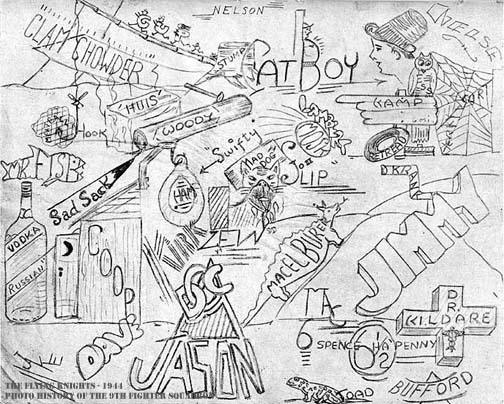 Sketch by Richard C. Kirkland, 9FS fighter pilot